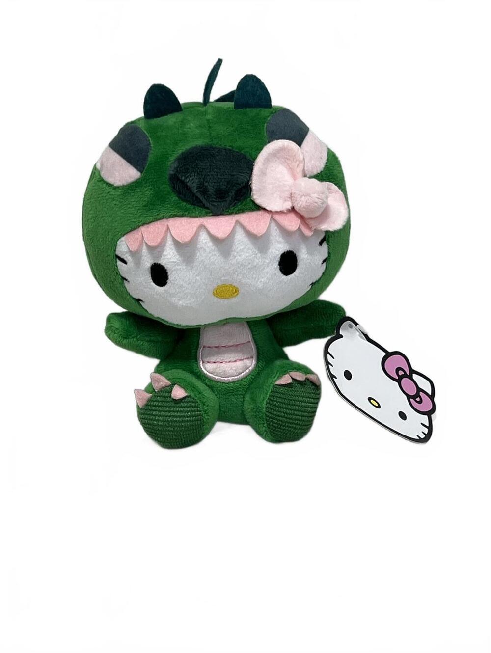 Hello Kitty Plush Toy in Green Dinosaur Costume NEW with TAGS